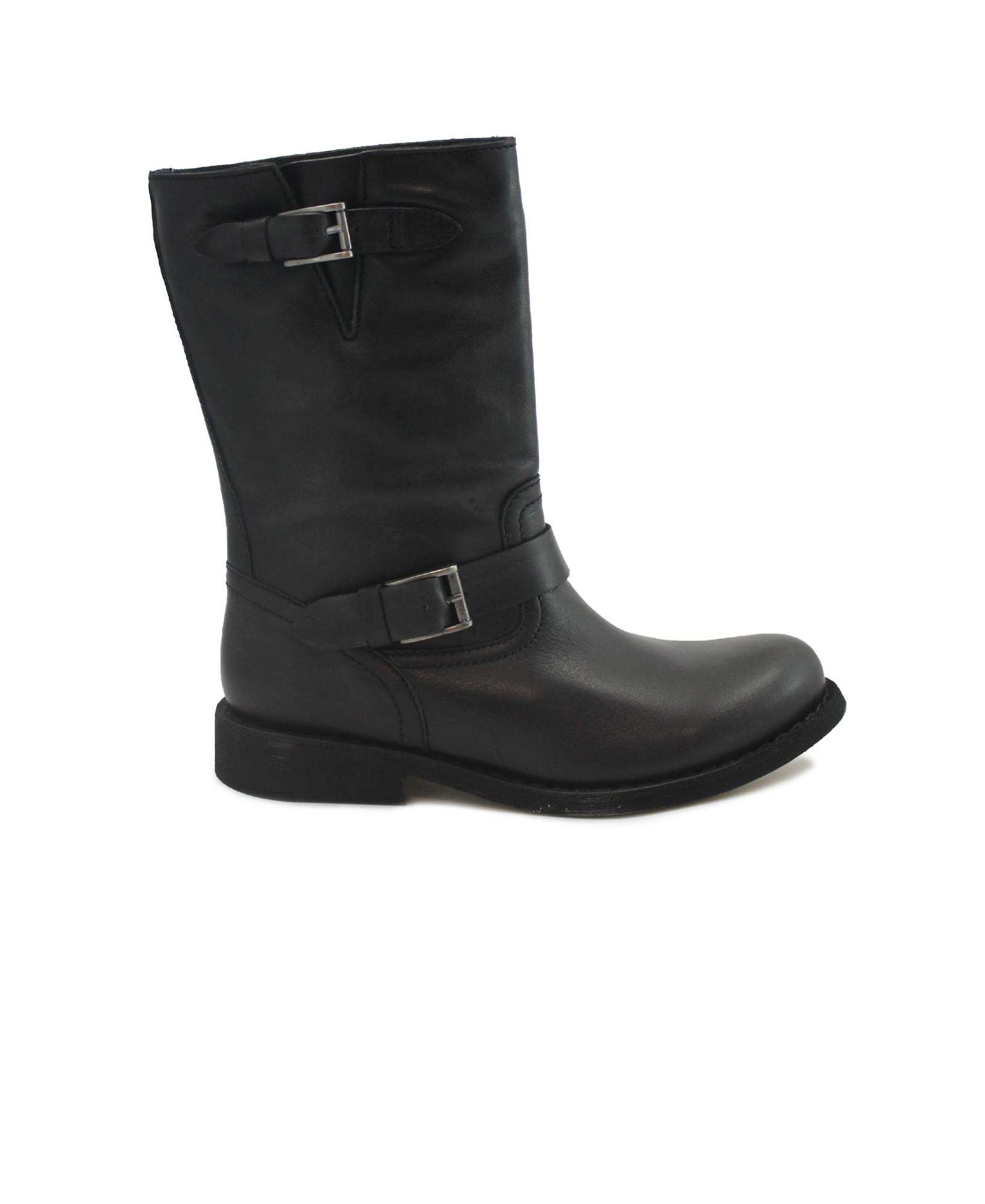 FELMINI E170 lavado black nero stivaletto tronchetto donna biker camoscio fibbia