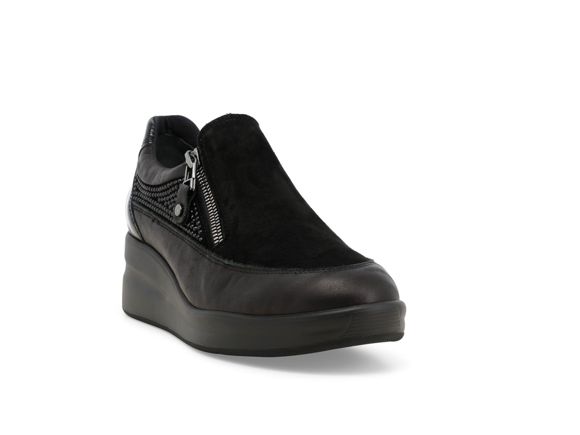 Melluso Sneakers donna in pelle comode nero r25657z