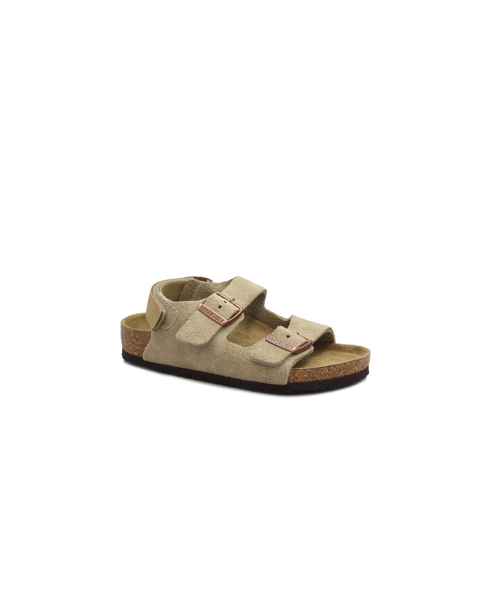 BIRKENSTOCK MILANO AS KIDS 1029471 29/35 taupe beige sandali bambino fibbie strappo pelle camoscio