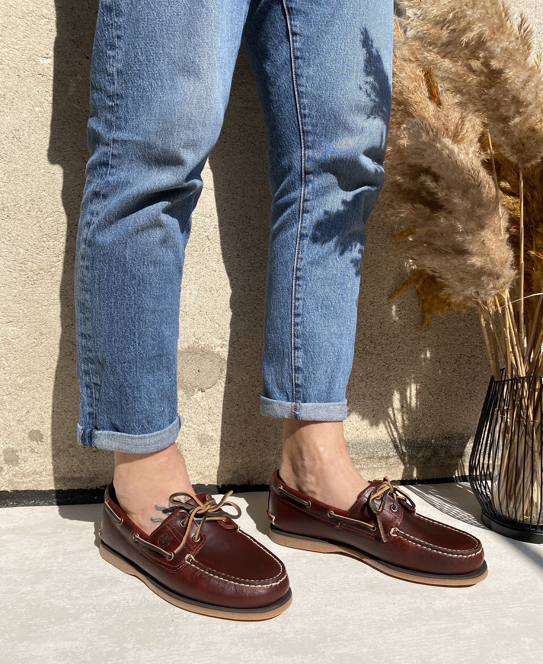 TIMBERLAND A2Q9X classic boat burgundy full grain marrone scarpe donna mocassini lacci